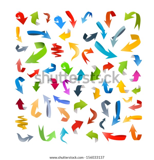 Colorful Vector Arrows Set Isolated On Stock Vector (Royalty Free ...