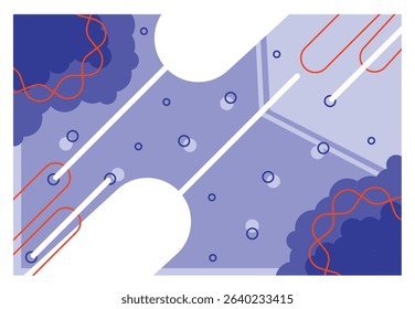 Colorful vector art background with abstract memphis geometric shapes.
