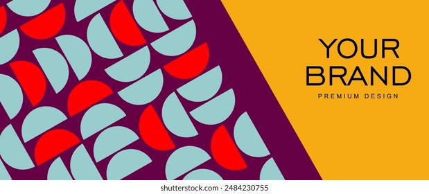 Colorful vector art background of geometric pattern for business card, luxury invitation, cover design, poster, flyer, cards, catalog. Trendy bright color pattern background.