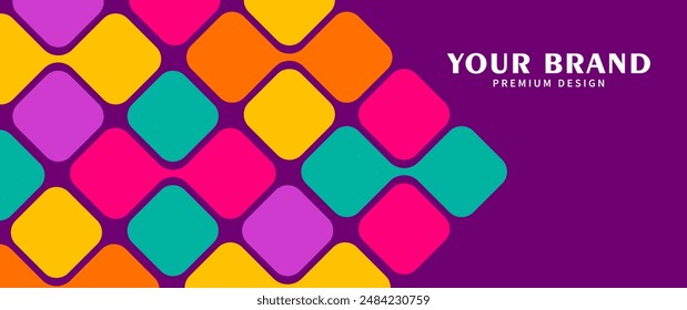 Colorido fondo de Arte vectorial de patrón geométrico para tarjeta de visita, invitación de lujo, diseño de portada, póster, volante, tarjetas, catálogo. Fondo de patrón de color brillante de moda.