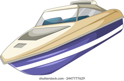 Colorful vector art of a modern speedboat