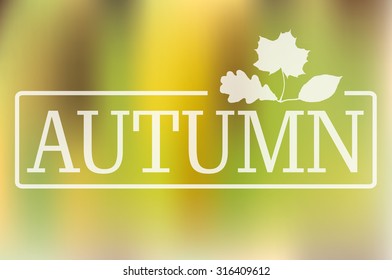 Colorful vector autumn gradient background with icon leafs.Eps 10 vector file. 