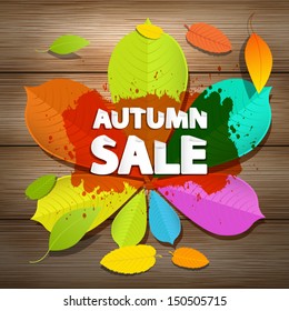 Colorful Vector Autumn Sale Background 