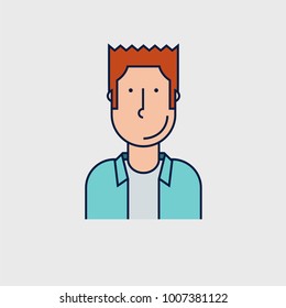 Colorful vector avatar of hipster guy