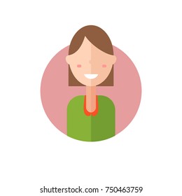 Colorful vector avatar of pretty girl in sweatshirt