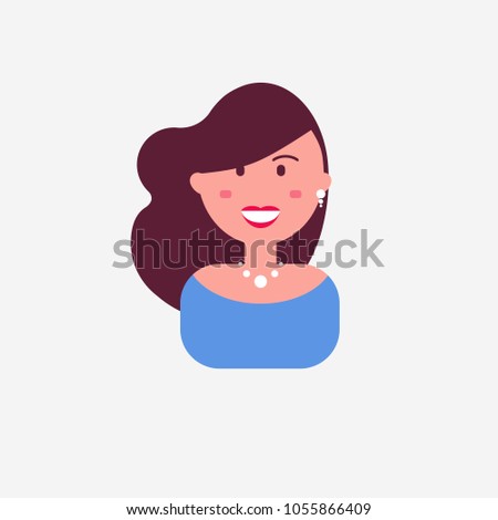 Colorful vector avatar of smiling sexy woman