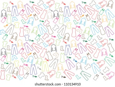 colorful vector backdrop design with many different clothes