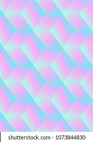 Colorful vector backgroud with trendy holographic gradient cubes.