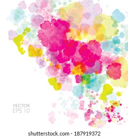 Colorful vector background with abstract watercolor paint