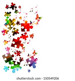 Colorful vector background with butterflies.