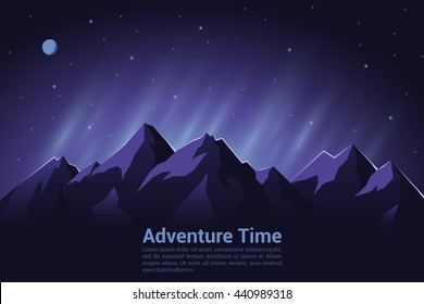 Colorful vector background of climbing, trekking, hiking, mountaineering concept. Extreme sports, outdoor recreation, adventure in the mountains, vacation.