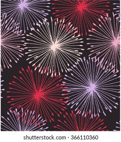 Colorful vector background with dandelions.