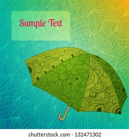 Colorful vector background with decorative fancy umbrella
