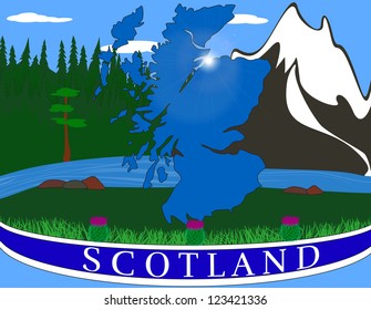 Colorful vector background dedicated to Scotland