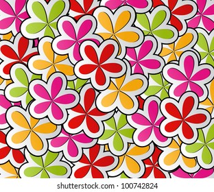 Colorful vector background with flowers.