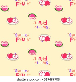 Colorful vector background with fruits.
