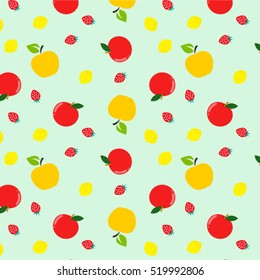 Colorful vector background with fruits.