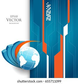 Colorful vector background with globe. Bright abstract illustration. Elements for your design. Eps10