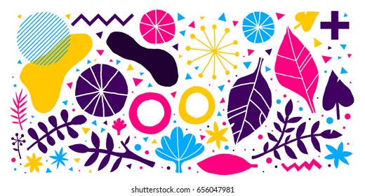 Colorful vector background with hand drawn floral elements. Useful for advertising, web design and printed media.