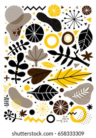 Colorful vector background with hand drawn floral elements. Useful for advertising, web design and printed media.