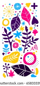 Colorful vector background with hand drawn floral elements. Useful for advertising, web design and printed media.