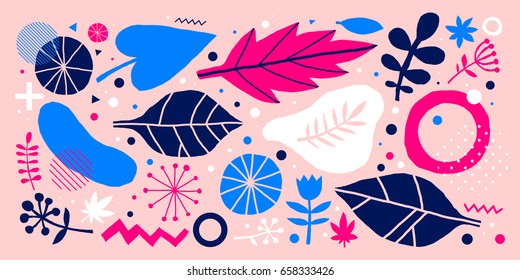 Colorful vector background with hand drawn floral elements. Useful for advertising, web design and printed media.