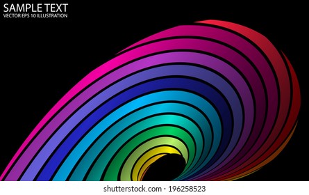 Colorful vector background illustration arcs - Vector abstract striped illustration template