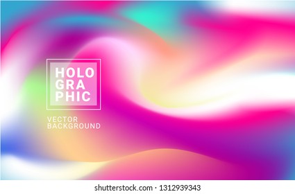 Colorful Vector Background. Iridescent Foil. Glitch Hologram. Pastel neon rainbow. Ultraviolet metallic paper. Template for presentation. Cover to web design. Abstract colorful gradient. 