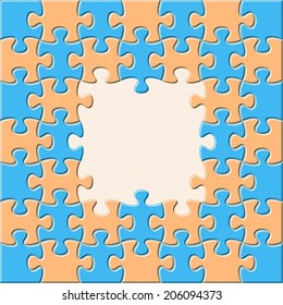 Colorful vector background with joined puzzle pieces
