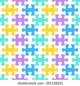 Colorful vector background with joined puzzle pieces