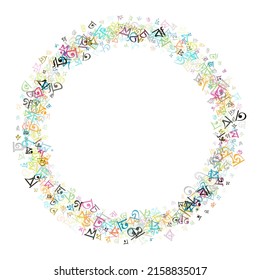 Colorful vector background made from Bengali alphabets, scripts, letters or characters in flat style.