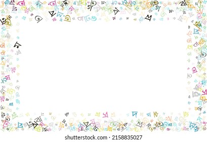 Colorful vector background made from Bengali alphabets, scripts, letters or characters in flat style.