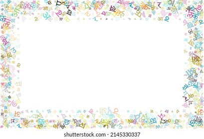 Colorful vector background made from Hindi alphabets, scripts, letters or characters in flat style.