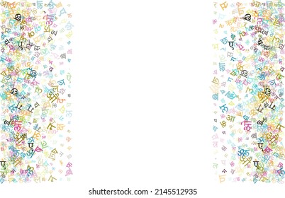 Colorful vector background made from Hindi alphabets, scripts, letters or characters in flat style.