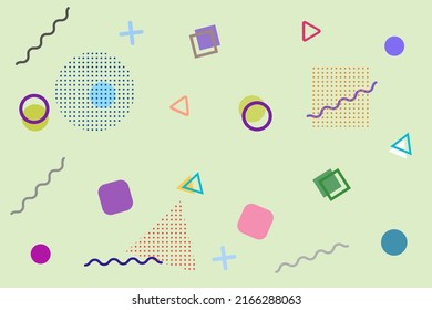 Colorful vector background in Memphis design style