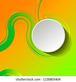 Colorful vector background with paper plate. Beautiful header design.