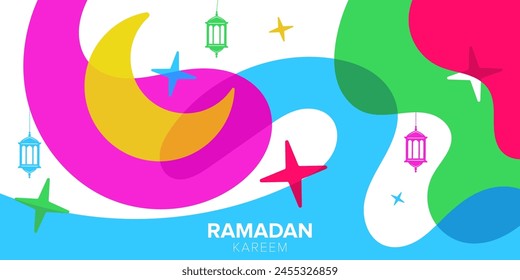 colorful vector background for ramadan greeting card template design