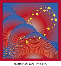 Colorful vector background with stars