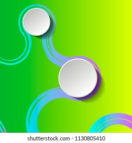Colorful vector background with two paper plates.