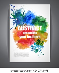 Fondo del vector colorido con efecto de acuarela. Pancarta abstracta para empresas, volantes y afiches. 