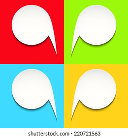 Colorful vector background with white speech bubbles