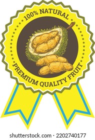 Colorful vector badges, stickers, high quality signs, with durian fruit