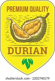 Colorful vector badges, stickers, high quality signs, with durian fruit