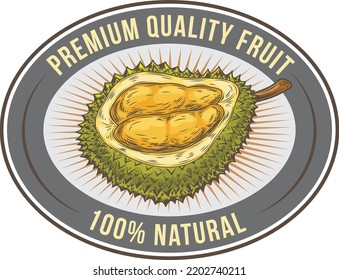 Colorful vector badges, stickers, high quality signs, with durian fruit