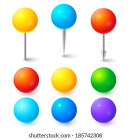 Colorful vector ball map pickers
