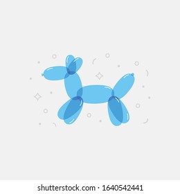 Colorful vector balloon dog. Bright decorative element for kids party, birthday, graphic print.