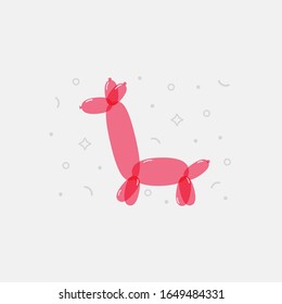 Colorful vector balloon giraffe. Bright decorative element for kids party, birthday, graphic print.