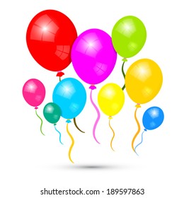 Colorful Vector Balloons Isolated on White Background