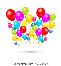 Colorful Vector Balloons Isolated on White Background
