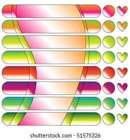 Colorful vector banner or button collection